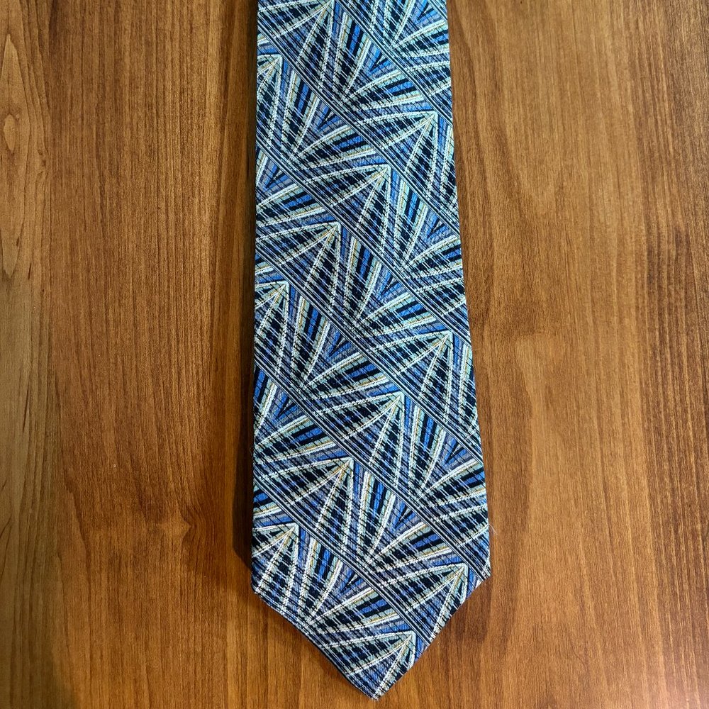 Jhane Barnes Vintage Silk Geometrical pattern tie